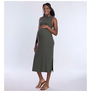 Motherhood Maternity Olive Rib Knit Dress